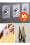 Set of 10 Super Strong Self-Adhesive Shelf Frame Holder Screw Hook Hanger (6x6 Cm)