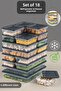 Microwave and Freezer Compatible 18 Piece Storage Container Set, 2X2400Ml 4X1200Ml 4X1170Ml 8X600Ml, Anthracite