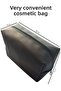 Skin Care and Makeup Bag Lined Black Faux Leather - 3