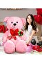 140 Cm Large Teddy Bear with Rose and Heart Bow Tie 100% Domestic - 2