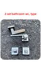 (7 SETS) Sofuoğlu Anka Stainless Nickel Satin Square Rosette (3 in 1 SET) Door Handle (5 ROOMS / 2 BATHROOMS WC) - 2