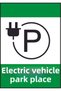 Metal Electric Vehicle Parking Warning Sign 20X30 cm (Metal with Double-Sided Tape on the Back)