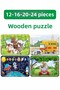 Car Racing, Cute Animals, Sea Creatures, Home Play Wooden Puzzle Set of 4