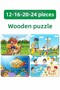 Farmer Boy And His Carriage, Playground, Sea And Holiday, Submarine Wooden Puzzle Set Of 4