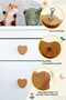 Heart Patterned Baby Kids Room Wooden Furniture Cabinet Drawer Handle (2 Pcs) - 3