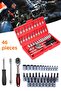 Professional 46 Piece Screwdriver Socket Set Vehicle Repair Ratchet Socket Set Chrome Valve - 3