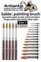 Art Brush 7 Size 1 Pack of 5 Sable Round Tip Brush Set Gouache Water Acrylic Oil Paint Brush