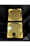 2-Piece Luxury 4-Corner Floral Gold Square Plated Model Tea, Coffee, Catering Presentation Tray 21X21 - 3