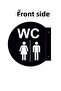 Metal 3D Wc Direction Sign Bay & Double Sided Embossed - 3
