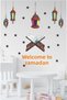 Ramadan Themed Colorful Lanterns Stars Welcome Sign Wall Glass Window Door Decoration Sticker - 4