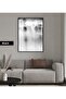 | Black&White Misty Forest Model 02 | Framed Tempered Glass Table Single Vertical