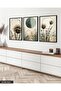 Boho Style Watercolor Look 3 Piece Black Wooden Framed Painting Act - 5