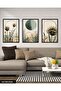 Boho Style Watercolor Look 3 Piece Black Wooden Framed Painting Act - 3