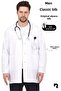 Long Sleeve White Men's Nurse Apron Doctor Apron Teacher Apron Pharmacist Laboratory Apron