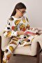 White 100% Cotton Slogan Embroidery Pattern Knitted Pajamas Set Thmaw23Pt00064 - 2