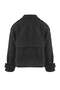 Koyu Gri Diagonel Kruvaze Oversize Midi Kaşe Kaban TWOAW26KB00040 - 6