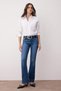 Blue Stitch Detail Cut-Out Leg Low Waist Comfort/Flexible Skinny Flare Jeans Twoaw26Je00187 - 2