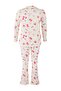 Ekru %100 Pamuklu Kalp Desenli Gömlek-Pantolon Örme Pijama Takımı TBBAW26AI00017 - 7