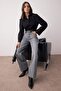 Gri Yüksek Bel Geniş Paça Wide Leg Palazzo %100 Pamuk Non-Stretch Jeans TWOAW26JE00066