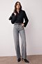 Gri Yüksek Bel Geniş Paça Wide Leg Palazzo %100 Pamuk Non-Stretch Jeans TWOAW26JE00066 - 2