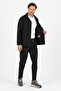 Lucos Men's Black Lycra Stretch Fabric 2-Piece Overshirt Jacket + Jogger Elastic Pants - 5