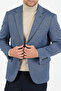 Yumas Men's Navy Stretching Lycra Cotton Blended Knitted Fabric Sports Blazer Jacket - 3