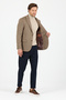 Yumas Men's Coffee Stretching Lycra Cotton Blended Knitted Fabric Sports Blazer Jacket - 7