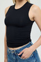 Ultra Soft Round Neck Sleeveless Blouse Black - 3