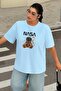 Large Size Nasa Teddy Bear Printed Unisex T-Shirt