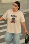 Large Size Nasa Teddy Bear Printed Unisex T-Shirt