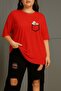 Large Size Pocket Flower Printed Unisex T-Shirt