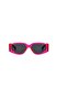 Showy Pink Leopard Print Bone Frame Vintage Retro Sunglasses - 2