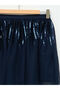 Lcw Elastic Waist Sequin Embroidered Girl's Skirt - 4