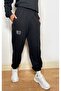 طقم بدلة رياضية سويت شيرت Jogger - أسود مطبوع كبير الحجم برقبة دائرية - 4