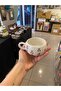 Cherry Pattern Hand-Embroidered Plate Ceramic Mug, Mug Turkish Coffee, Tea Glass - 8