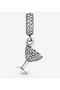 Pavé Cocktail Glass Charm with Dangle Zircon Stone S925 Sterling Silver - 2