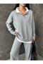 Shirt Collar Bottom Top Knitwear Set - 5