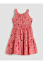 Lcw Kids Red Square Neck Plaid Girl Dress - 4