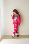 Girl's Kuromi Printed Cotton Fabric Elastic Laced Adjustable Waist Seasonal Double Suit