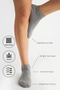 Bamboo Women's Booties Plain Gray Socks Seamless Premium Boxed Pack of 6 - 2