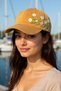 Morning Glory Ivy Flower Embroidered Vintage Cap Hat