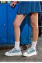 Women's Vegan Blue Thick Sole Sneakers - Already Lost Design - 3