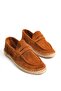 Genuine Leather Summer Men's Jute Sole Tan Suede Espadrille & Loafer -Mssr1274-Tb - 3