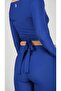 Anvelop Belden Bağlamalı Crop Bluz Lacivert - 5