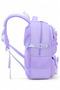Kawaii Pro Imported New Season Ergonomic Korean Style Purple School Backpack with Accessories and Teddy Bear - 3