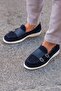 Genuine Leather Mbkry105-Lcv Men's Buckle Detail Navy Blue Loafer - 5