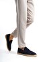 Genuine Leather Summer Men's Jute Sole Navy Blue Suede Espadrille & Loafer -Mssr1274-Lcv