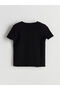 Lcw Kids Black Crew Neck Girls' Crop T-Shirt 2-Piece - 7