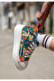 Women's Vegan Multicolor Thick Sole High Sneakers - Blossom Hug Design