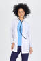 Judge Collar Women's White Coat Mid-Length Doctor Teacher Nurse Lab Coat - 4